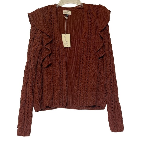 NWT Universal Thread Open Front Chunky
Knit Ruffle Cardigan Sweater Rust Size XS - Picture 1 of 10